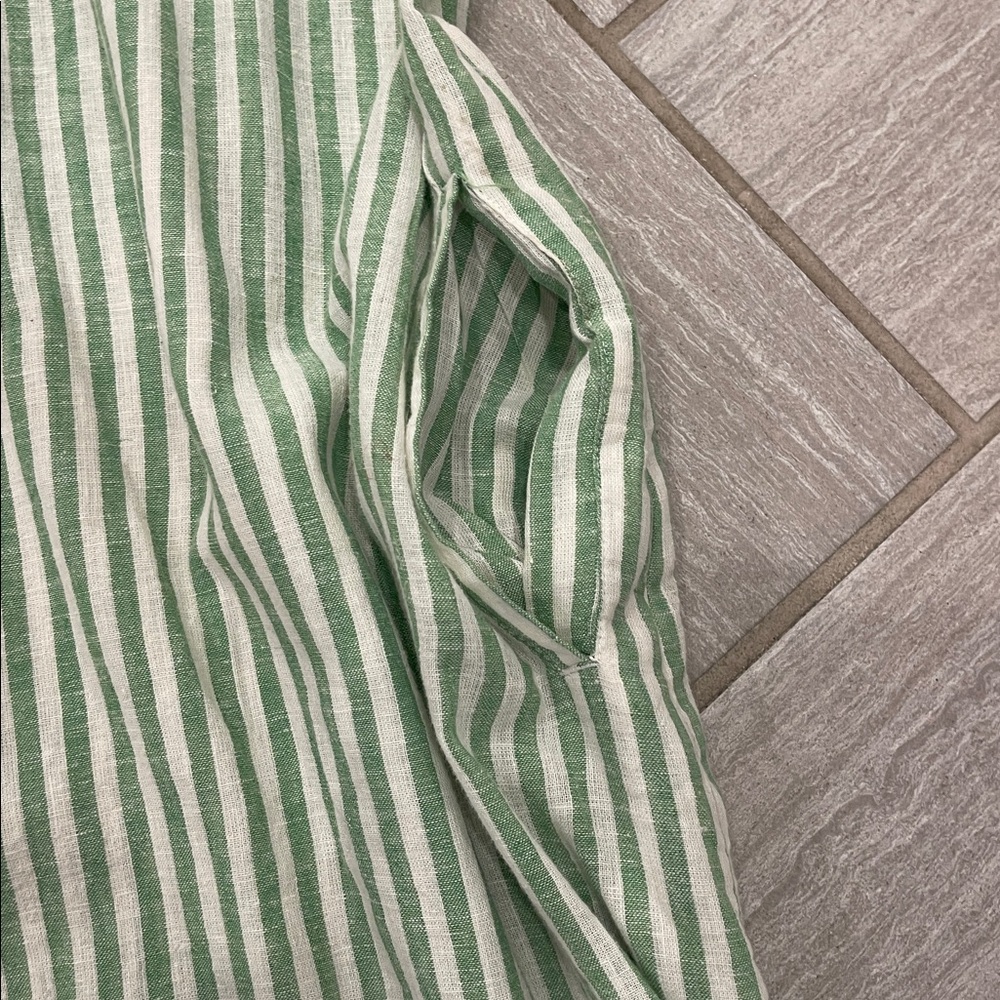 beachlunchlounge Green and White Striped Midi Dress/Swim cover up - Picture 4 of 5